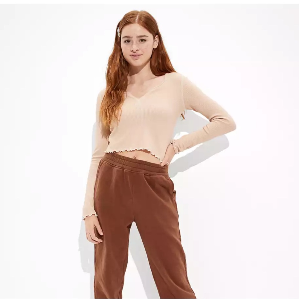 American Eagle Long Sleeve Crop